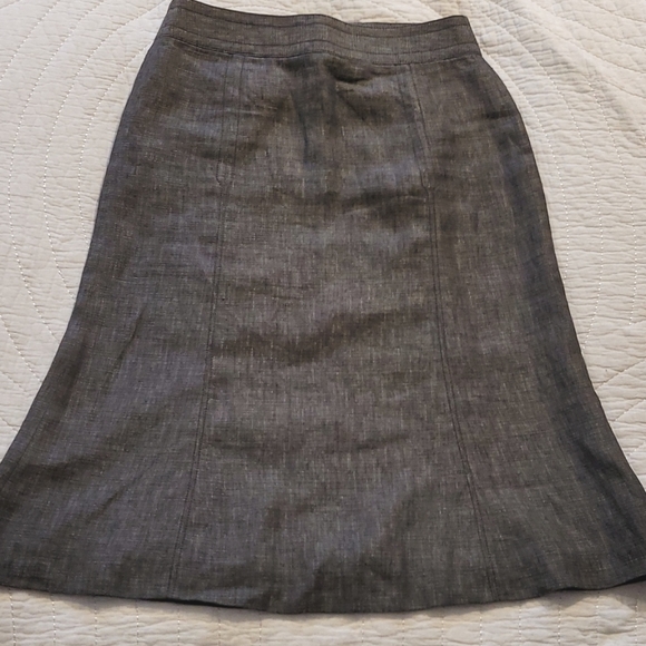 Women's j crew grey linen A-line skirt - Picture 1 of 14